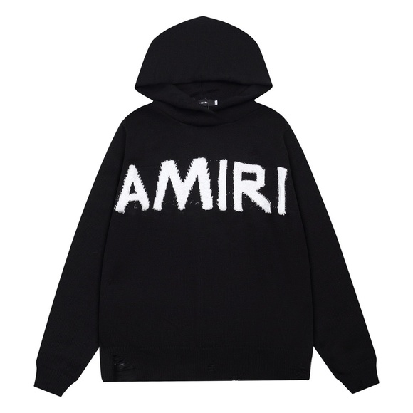 AMIRI Black and White Logo Hoodie - Picture 1 of 5